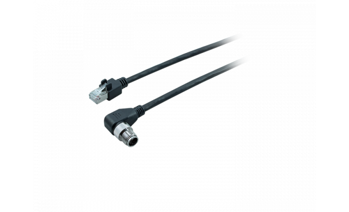 Cable GigE M12X/RJ45, STP, 10.0m, flex, 90° - Cables