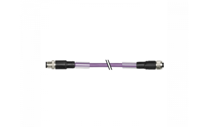 Cable with male/female M12, 5-pin, straight, A-coded, 200 cm - Cables / connectors