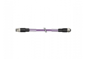 Cable with male/female M12, 5-pin, straight, A-coded, 200 cm - Cables / connectors