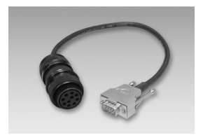 Connection cable HS35P with connector MIL, 10-pin / connector D-SUB, 0.5 m - Cables / connectors