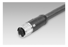 Female connector M12, 12-pin, straight, shielded, 5 m cable (ESG 34JP0500G) - Cables / connectors