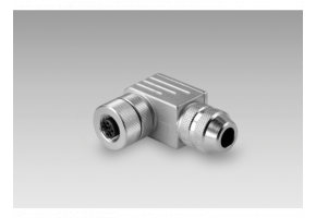 Female connector M12, 5-pin, angled - Cables / connectors