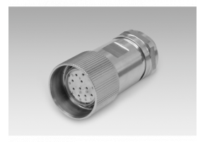 Female connector M23, 12-pin, stainless steel, without cable (Z 189.001) - Cables / connectors