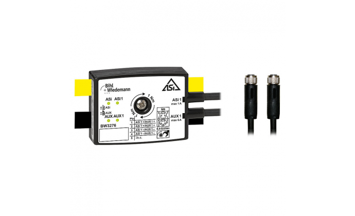 BW3276 - Passive Distributor ASi/AUX to 1 x M8 cable socket, straight, 5 poles and 1 x M8 cable socket, straight, 4 poles, depth 19 mm, IP67