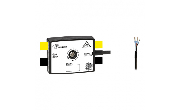 BW3512 - Passive Distributor ASi/AUX to 1 x round cable/connecting wires, depth 19 mm, IP67