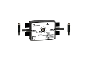 BW3763 - Passive Distributor AUX to 2 x M8 cable sockets, straight, 4 poles, 19 mm deep, IP67