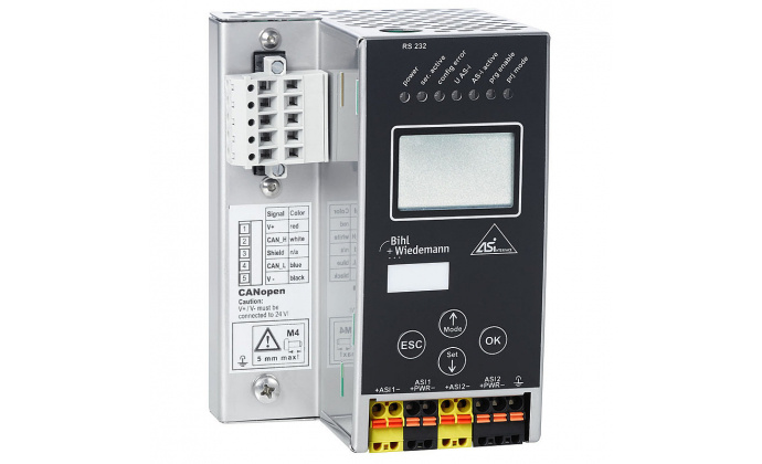 BWU1819 - ASi-3 DeviceNet Gateway in Stainless Steel, 2 masters