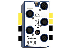 BWU2820 - Passive Distributor ASi/AUX to 5 x M12 sockets, 5 poles, depth 42 mm, IP67