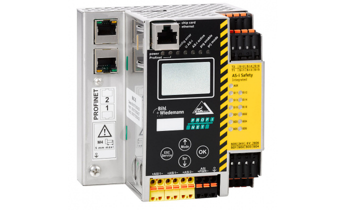 BWU2828 - ASi-3 PROFINET Gateway with integrated Safety Monitor, 2 ASi masters