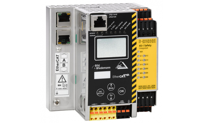 BWU2944 - ASi-3 EtherCAT Gateway with integrated Safety Monitor, 2 ASi masters