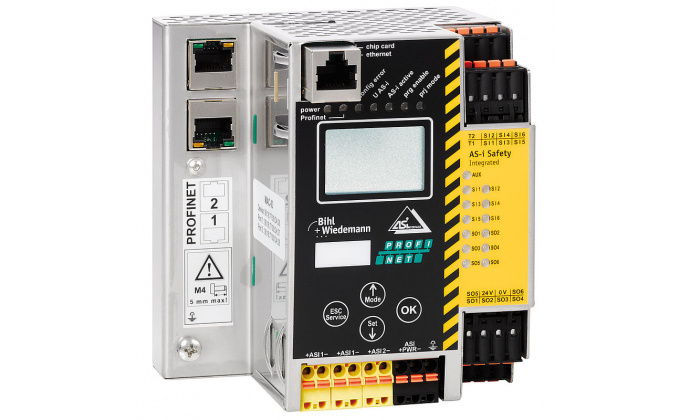 BWU3367 - ASi-3 PROFIsafe via PROFINET Gateway with integrated Safety Monitor, 2 ASi masters