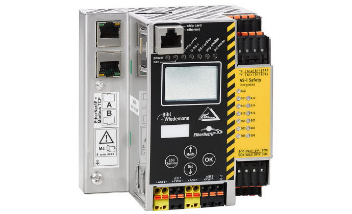 BWU3544 - ASi-3 EtherNet/IP + ModbusTCP Gateway with integrated Safety Monitor, 2 ASi masters