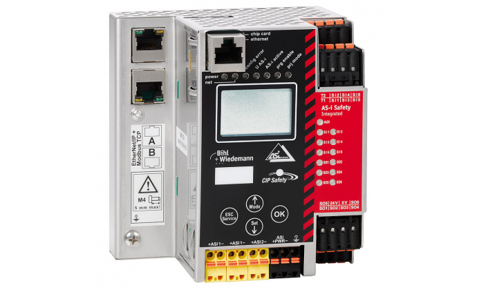 BWU3683 - ASi-3 CIP Safety over EtherNet/IP + ModbusTCP Gateway with integrated Safety Monitor, 2 ASi masters