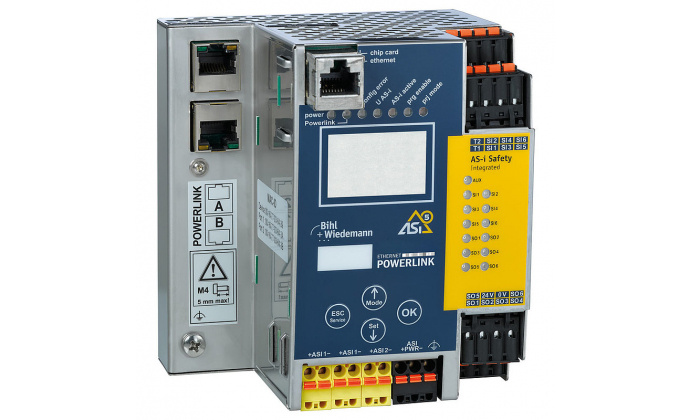 BWU3828 - ASi-5/ASi-3 POWERLINK Gateway with integrated Safety Monitor, 2 ASi-5/ASi-3 Master