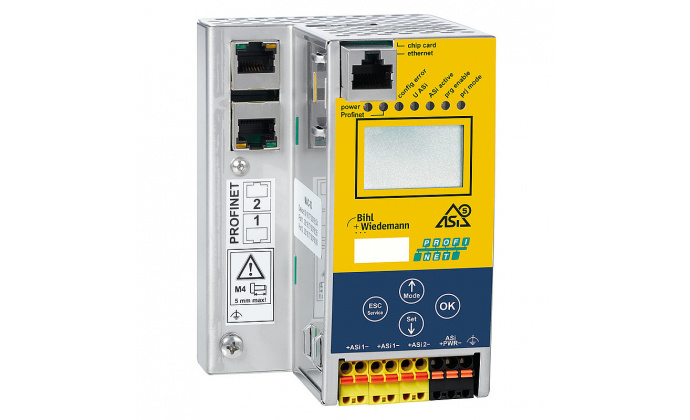 BWU3833 - ASi-5/ASi-3 PROFIsafe via PROFINET Gateway with integrated Safety Monitor, 2 ASi-5/ASi-3 master