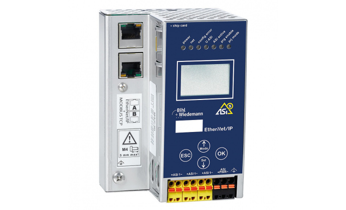 BWU3849 - 24 Volt ASi-5/ASi-3 EtherNet/IP + Modbus TCP Gateway in Stainless Steel, 1 ASi-5/ASi-3 master