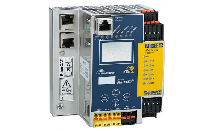 BWU3858 - Bramka ASi-5/ASi-3 Safety over EtherCAT ze zintegrowanym monitorem bezpieczeństwa, 2 Mastery ASi-5/ASi-3