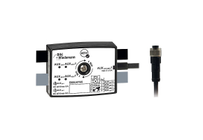 BWU4765 - Passive Distributor AUX to 1 x M12 power cable socket, straight, T coded, 4 poles, depth 25 mm, IP67